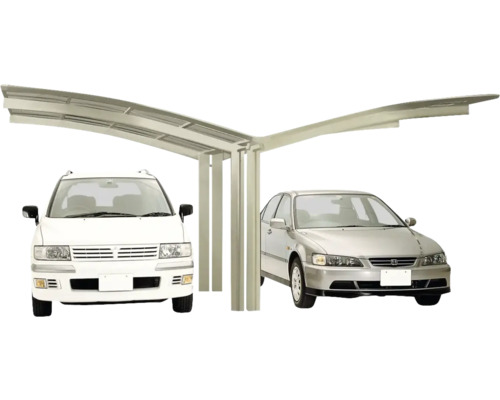 Doppelcarport mit zwei geparkten Autos