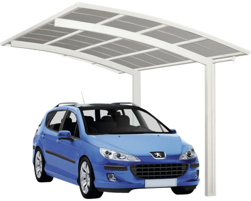 Carport simple Ximax Portoforte type 80 aluminium anodisé 270,4 x 495,4 cm blanc Carport avec voiture