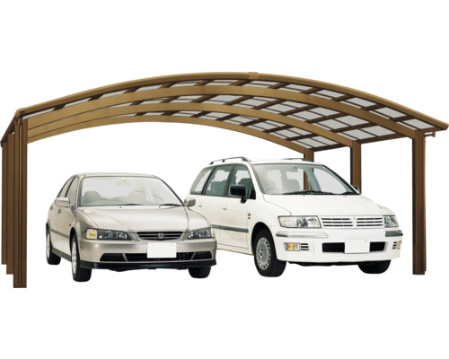 Doppelcarport Ximax Portoforte Typ 110 M-Ausführung Aluminium eloxiert 542,3x495,4 cm bronze