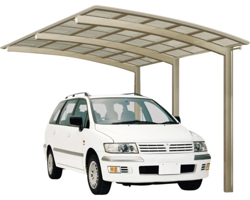 Einzelcarport Ximax Portoforte Typ 110 Aluminium eloxiert Sonderbreite XS 240,5 x 495,4 cm Edelstahl-Look