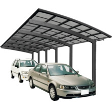 Doppelcarport mit zwei geparkten Autos