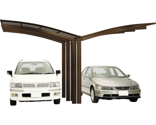 Doppelcarport Ximax Portoforte Typ 110 Y-Ausführung Aluminium eloxiert 543x495,4 cm bronze