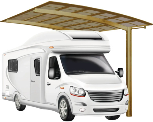 Carport simple Ximax Portoforte Caravan type 60 aluminium anodisé 270,4 x 495,4 cm bronze