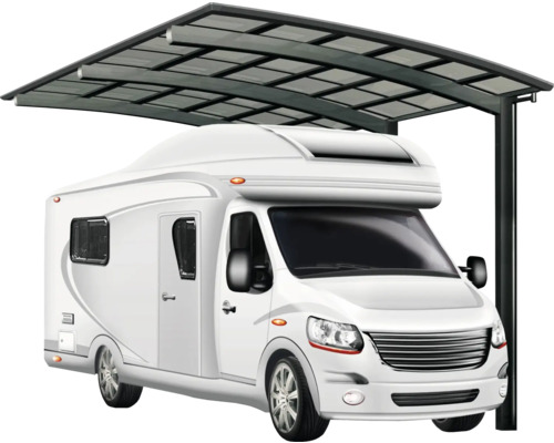 Carport simple Ximax Portoforte Caravan type 80 aluminium anodisé 270,4 x 495,4 cm noir