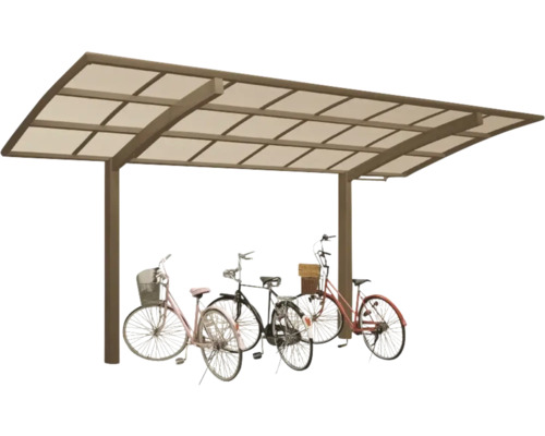 Carport simple Ximax Portoforte Mini type 60 aluminium anodisé 201 x 253,8 cm bronze