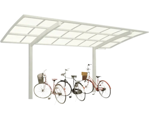 Carport simple Ximax Portoforte Mini type 60 aluminium anodisé 201 x 253,8 cm au look inox