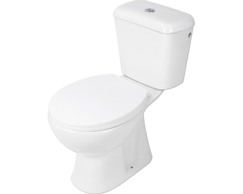 WC-Kombination Set Differnz Tiefspüler mit Spülrand Abgang senkrecht weiß glänzend mit WC-Sitz 38.500.01-0