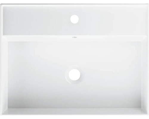 Vasque en céramique sanitaire avec trou de robinet et trop-plein