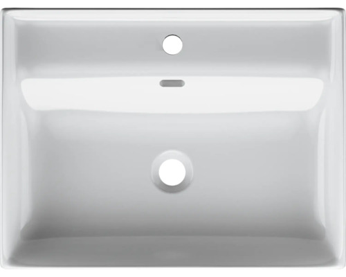 Aufsicht auf ein weißes Keramikwaschbecken