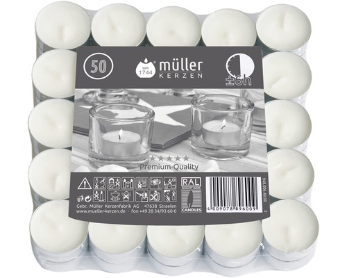 Bougies chauffe-plat 6h 50 pces Flatpack Bougies chauffe-plat 6h 50 pces Flatpack