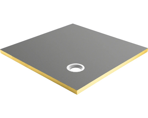 Receveur de douche carrelable Swisspor swissporBOARD Doccia Punto 120 x 120 x 4 cm évacuation décentralisée 300075 Receveur de douche carré avec drain