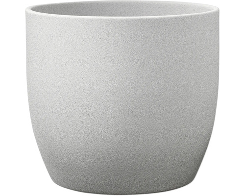 Cache-pot Soendgen Basel Stone céramique Ø 24 cm h 23 cm gris clair Pot de fleurs rond en matériau robuste