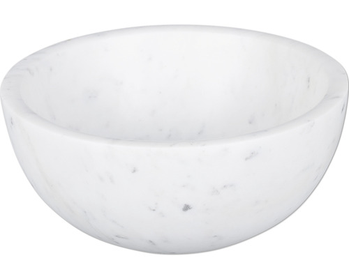 Aufsatzwaschbecken Differnz Ruz 25 x 25 cm Marmor weiß glänzend mit Beschichtung 36.102.07