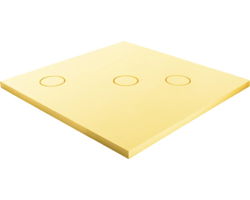 Swisspor Unterbauelement swissporBOARD Doccia Sottostruttura 120 x 120 x 5 cm 300090 Gelbe Duschwanne mit drei kreisförmigen Abflüssen