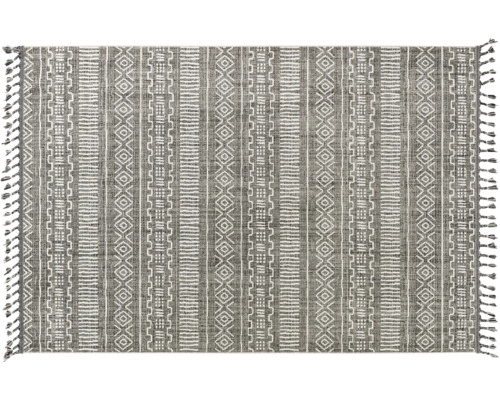 Tapis Ravenna motif aztèque gris 133x190 cm