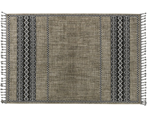 Teppich Ravenna Bordüre beige schwarz 200x290 cm