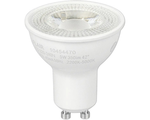 Ampoule réflecteur LED FLAIR Viyu à intensité lumineuse variable GU10/5W(51W) 350 lm 2000-5000 K - compatible avec SMART HOME by hornbach