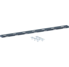 Rail métallique avec supports en plastique pour le montage