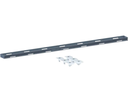 Rail métallique avec supports en plastique pour le montage