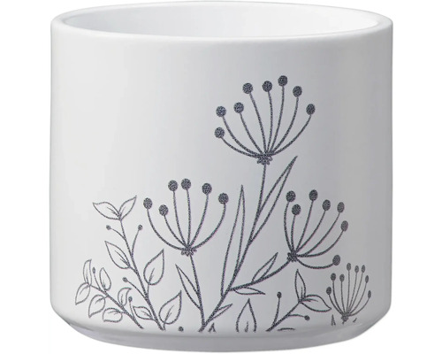 Cache-pot Soendgen Las Vegas Greenery fleurs céramique Ø 8 cm h 7 cm blanc noir