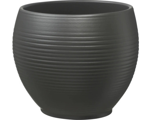 Pot en forme de boule Soendgen Manacor céramique Ø 22 cm h 18 cm anthracite mat