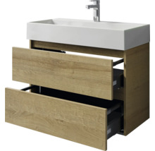 Waschtischunterschrank mit zwei Schubladen und Aufsatzwaschbecken