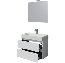 Badezimmerset mit Waschbecken, Unterschrank mit Schubladen und Spiegel