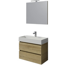 Badezimmermöbel-Set mit Waschbeckenunterschrank, Waschtisch und Spiegel
