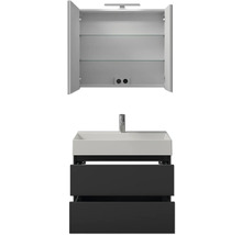 Badezimmer-Set mit Spiegelschrank, Waschbecken und Unterschrank