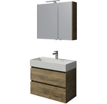 Badezimmer-Set mit Waschtischunterschrank, Waschbecken und Spiegelschrank