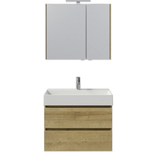 Badezimmer-Set mit Waschtischunterschrank, Waschbecken und Spiegelschrank
