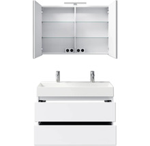 Badezimmermöbelset mit Spiegelschrank, Waschbecken und Unterschrank