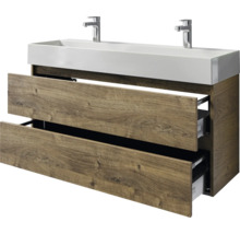 Waschtischunterschrank mit zwei Waschbecken und zwei Schubladen
