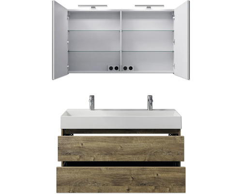Waschtisch mit Unterschrank und Spiegelschrank für Badezimmer