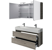 Badezimmermöbelset mit Spiegelschrank, Waschbecken und Unterschrank