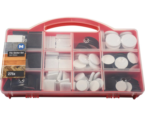 Filzgleiter Set zum Kleben mit 275 Teilen in Sortierbox