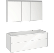 Badezimmerensemble mit Waschtischunterschrank und Spiegelschrank