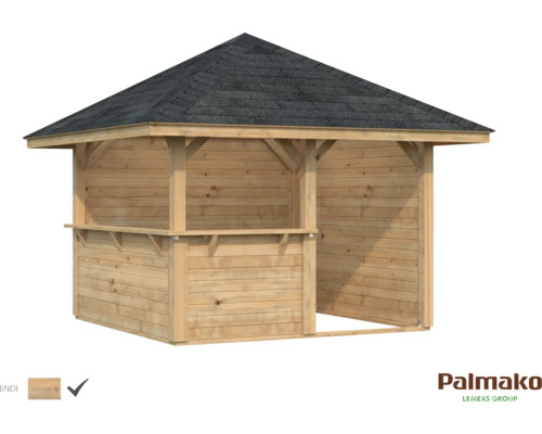 Pavillon Palmako Bianca 8,3 m² Set 3 300 x 300 cm imprégné par immersion marron