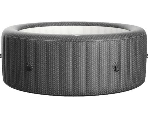Jacuzzi rond gonflable avec aspect tressé.