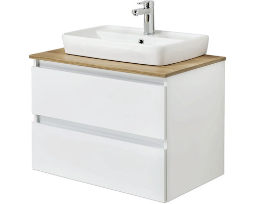 Ensemble vasque et meuble Pelipal Quickset 360 lxhxp 78 x 64,2 x 50 cm couleur de façade blanc avec vasque en céramique blanc 360.078002