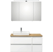 Waschtisch mit Aufsatzwaschbecken, Unterschrank und Spiegelschrank für das Badezimmer