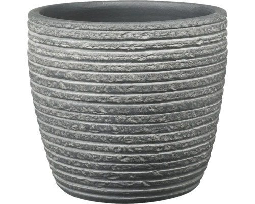 Cache-pot Soendgen Porto céramique Ø 22 cm h 20 cm anthracite délavé
