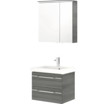 Badezimmerset mit Spiegelschrank, Waschtischunterschrank und Armatur