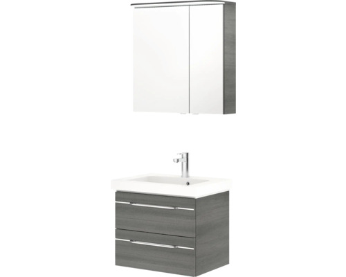 Badezimmerset mit Spiegelschrank, Waschtischunterschrank und Armatur