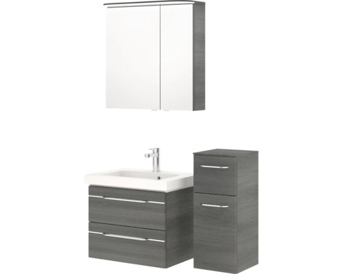 Ensemble de meubles de salle de bains avec lavabo, armoire de toilette et armoire latérale