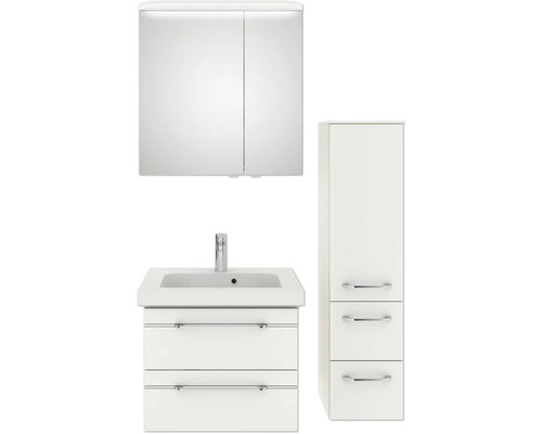Ensemble de salle de bains avec armoire de toilette, meuble sous-lavabo et armoire haute