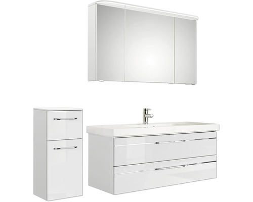 Ensemble de meubles de salle de bains avec armoire de toilette, meuble sous-lavabo et armoire haute