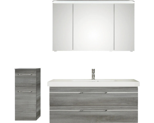 Ensemble de salle de bains avec meuble sous-lavabo, armoire de toilette et armoire haute