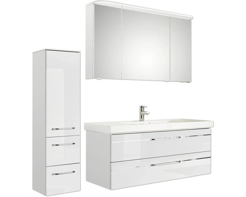 Ensemble de salle de bains avec armoire de toilette, meuble sous-lavabo et armoire haute