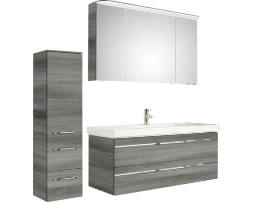 Ensemble de salle de bains avec meuble sous-lavabo, armoire de toilette et armoire haute